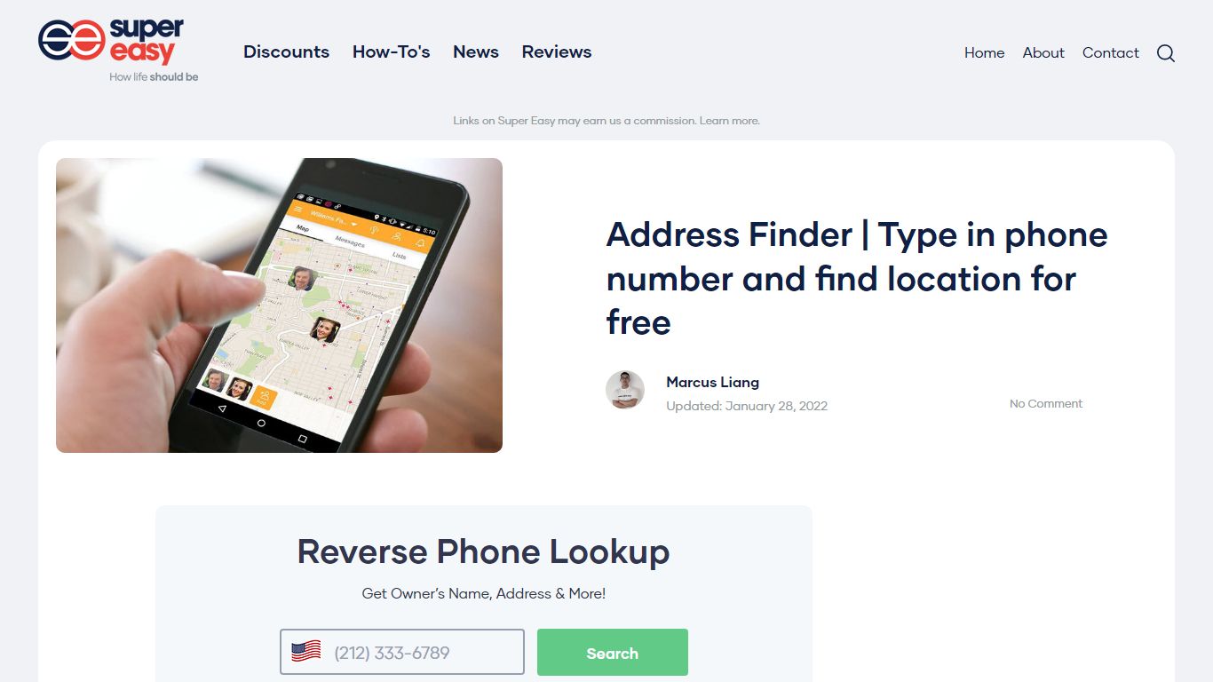Type in phone number and find location for free - Super Easy