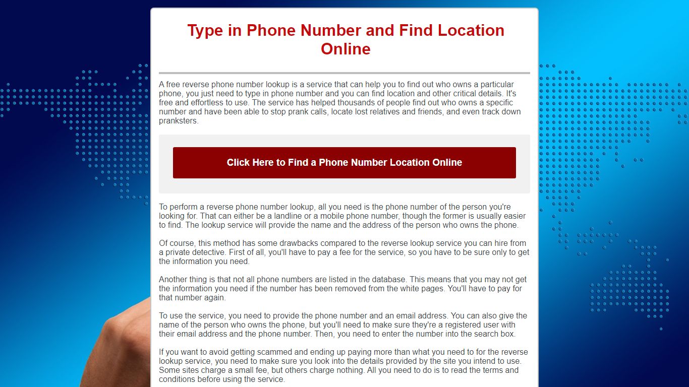 Type in Phone Number and Find Location Free Online - EmailMe Form